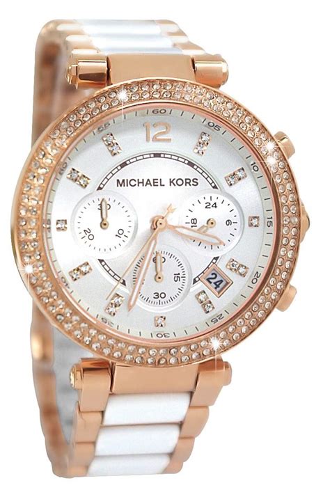 relogio michael kors prateado feminino|relogio branco rose michael kors.